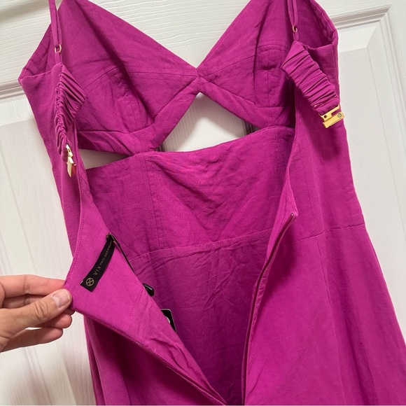 NWT ViX Paula Hermanny Francis Pink Midi Dress Size 4 - Picture 5 of 9